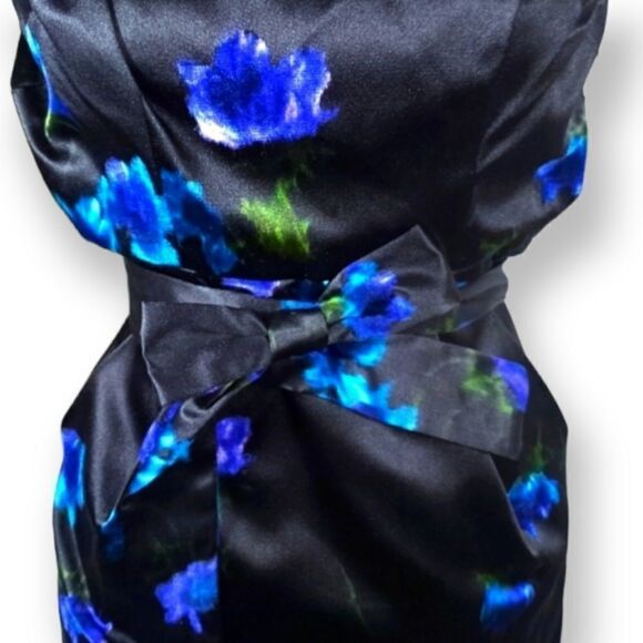 MATSUKO BLACK AND BLUE FLORAL DRESS SET SZ.0-2 EUC - Picture 3 of 9